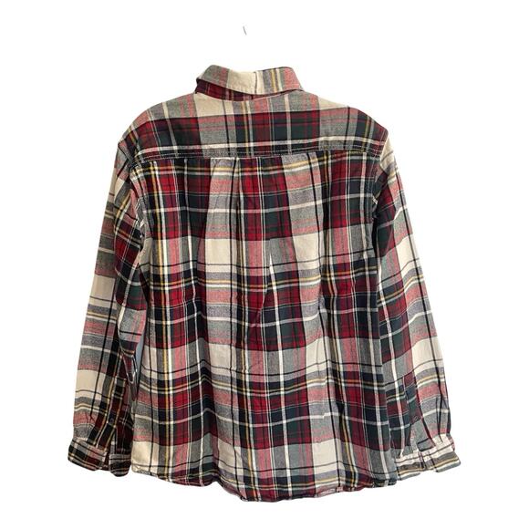 Eddie Bauer Shirt Men Medium Red Plaid Long Sleeve Pockets Button Down Classic - Picture 2 of 8